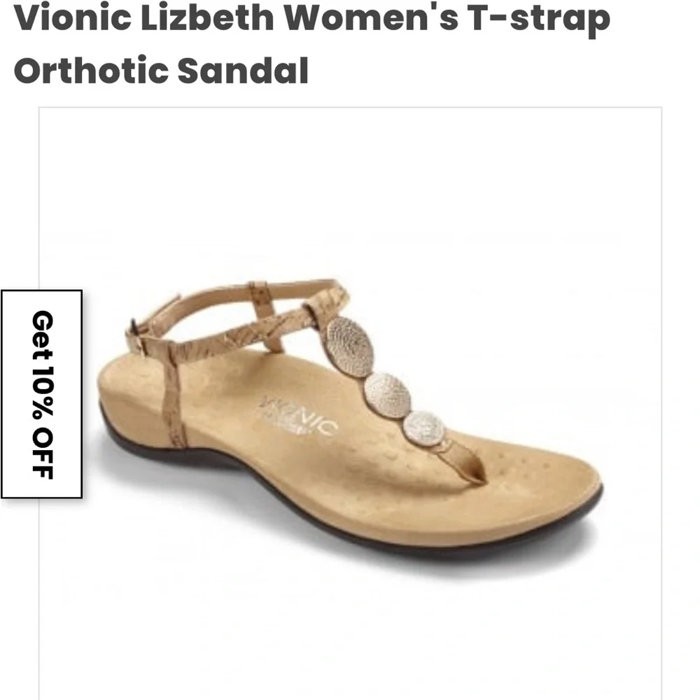 New in box VIONIC Lizbeth T-strap orthotic sandal size 8.5 - Picture 7 of 7